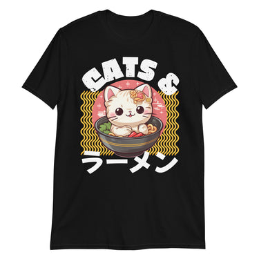 Cats and Ramen Japanese Aesthetic Kawaii T-Shirt